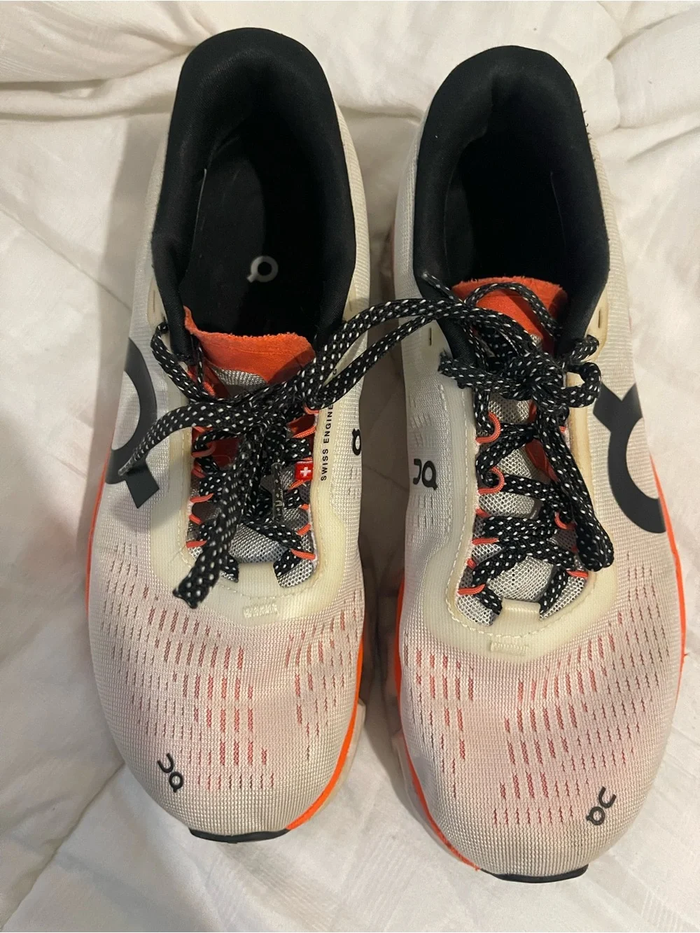 On Running Kids White & Orange Athletic Sneakers